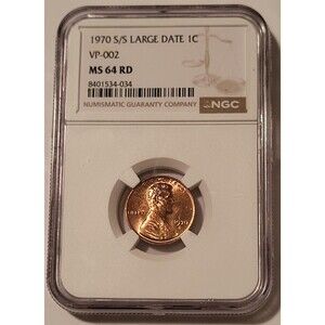 1970 S/S Lincoln Memorial Cent Rpm VP-002 MS64 RED NGC